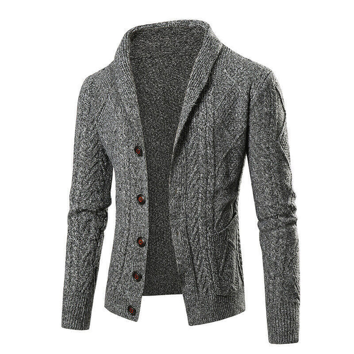 Herren Strickjacke mit modernem Zopfmuster und praktischen Taschen Aliams