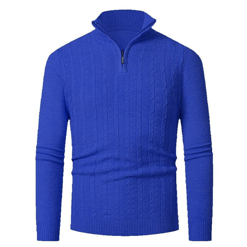 Herren Strickpullover mit modernem Kragen und Reißverschluss Aliams