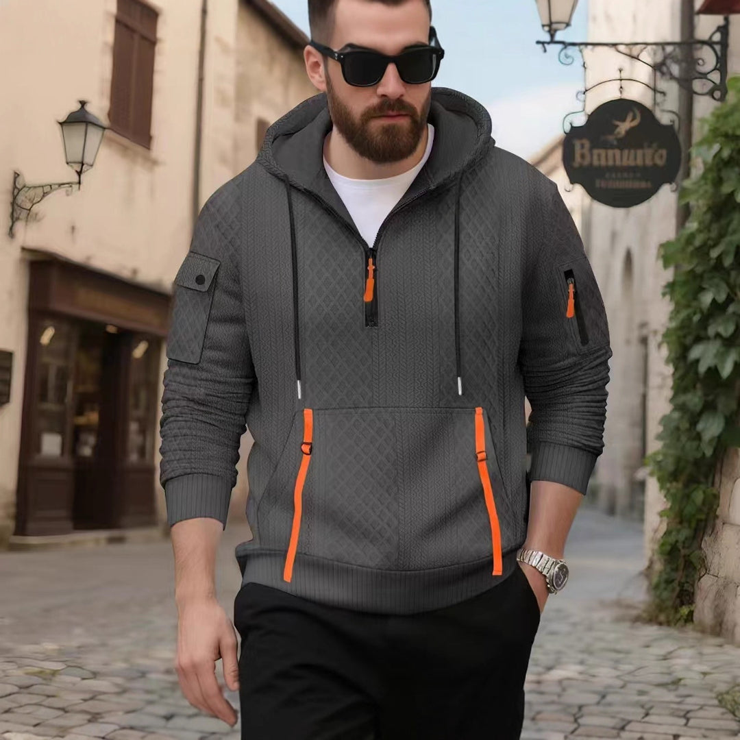 Herren stylischer Kapuzenpullover mit strukturiertem Design und praktischen Taschen Aliams