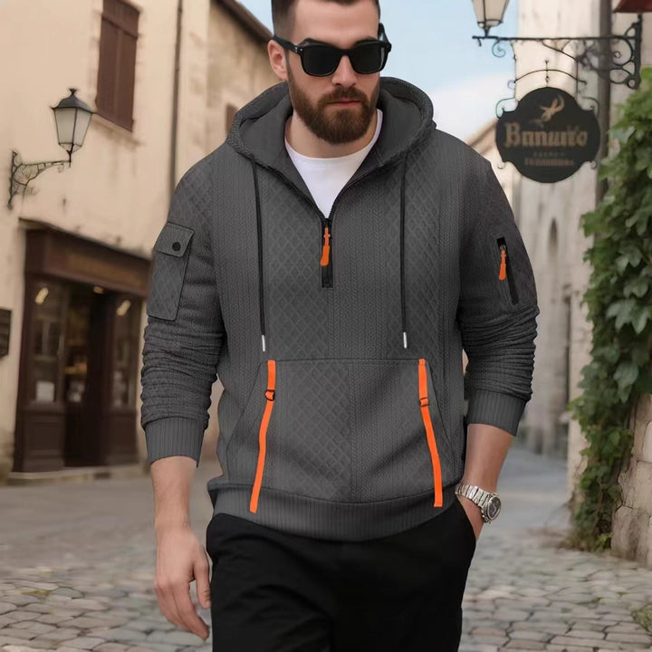 Herren stylischer Kapuzenpullover mit strukturiertem Design und praktischen Taschen Aliams