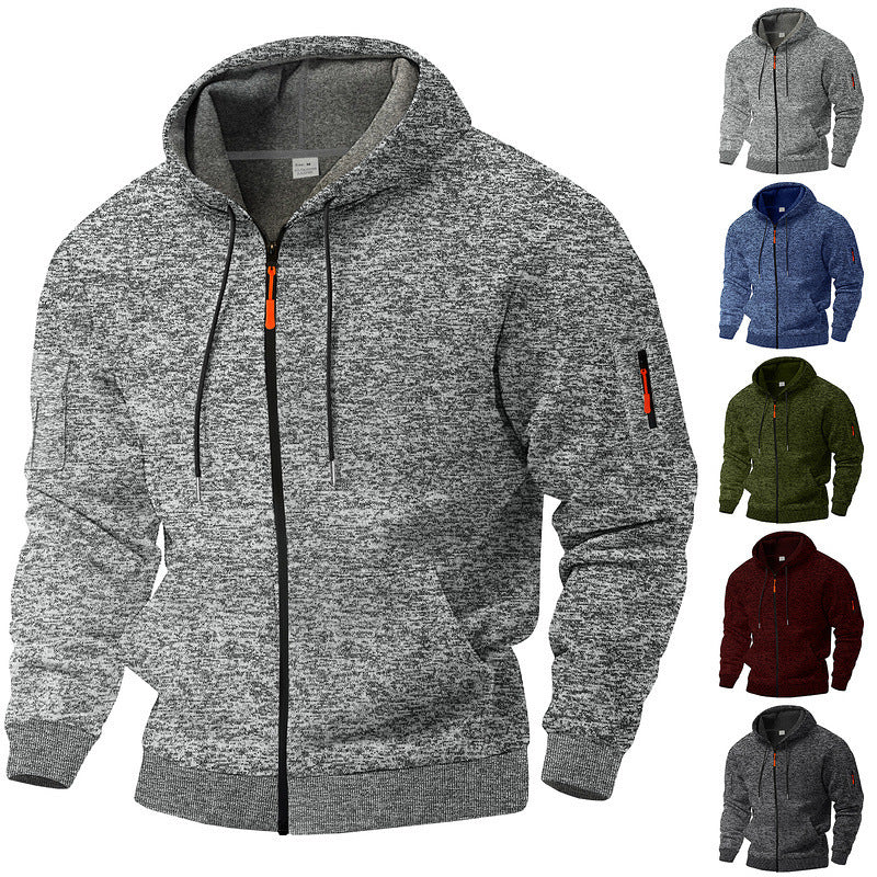 Herren Sportlicher Kapuzenpullover mit kontrastierenden Details und Reißverschluss Aliams