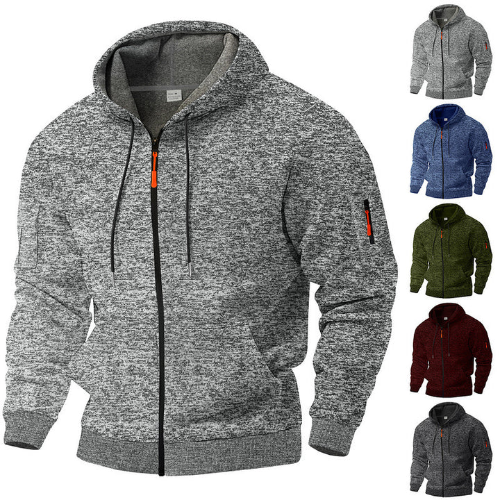 Herren Sportlicher Kapuzenpullover mit kontrastierenden Details und Reißverschluss Aliams