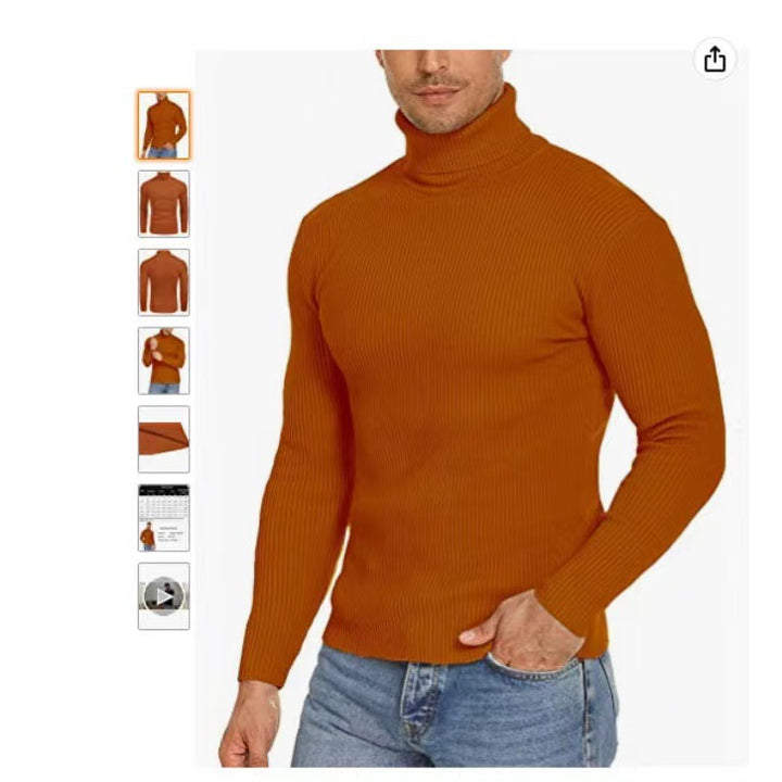 Herren Stehkragen Pullover aus ribbeltem Strick Aliams