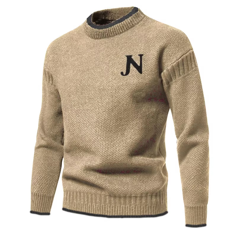 Herren Strukturierter Strickpullover mit Rundhalsausschnitt Aliams