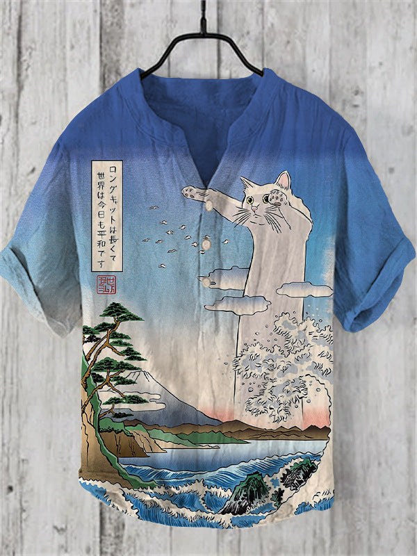 Aliams | Japanisches Hemd Aus Leinenmix
