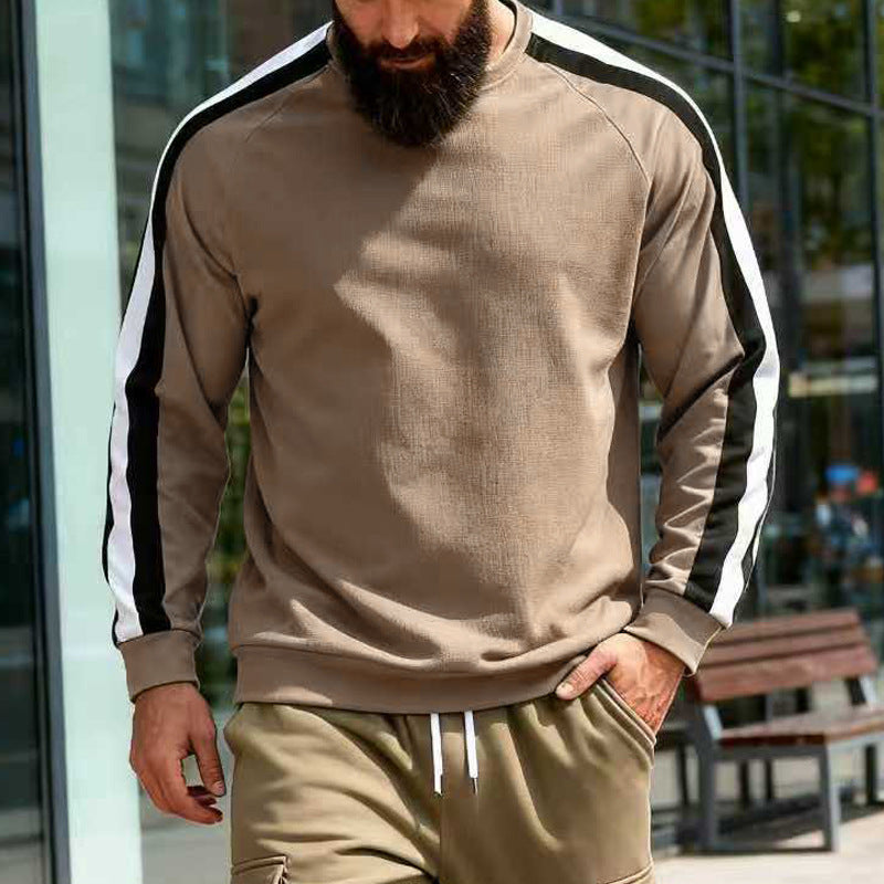 Herren sportlicher Sweatshirt mit Raglanärmeln und dekorativen Streifen Aliams