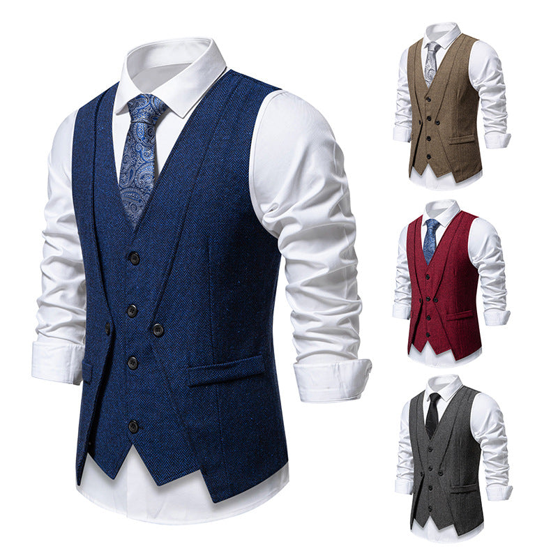Herren elegante Weste mit feinem Strukturmuster Aliams