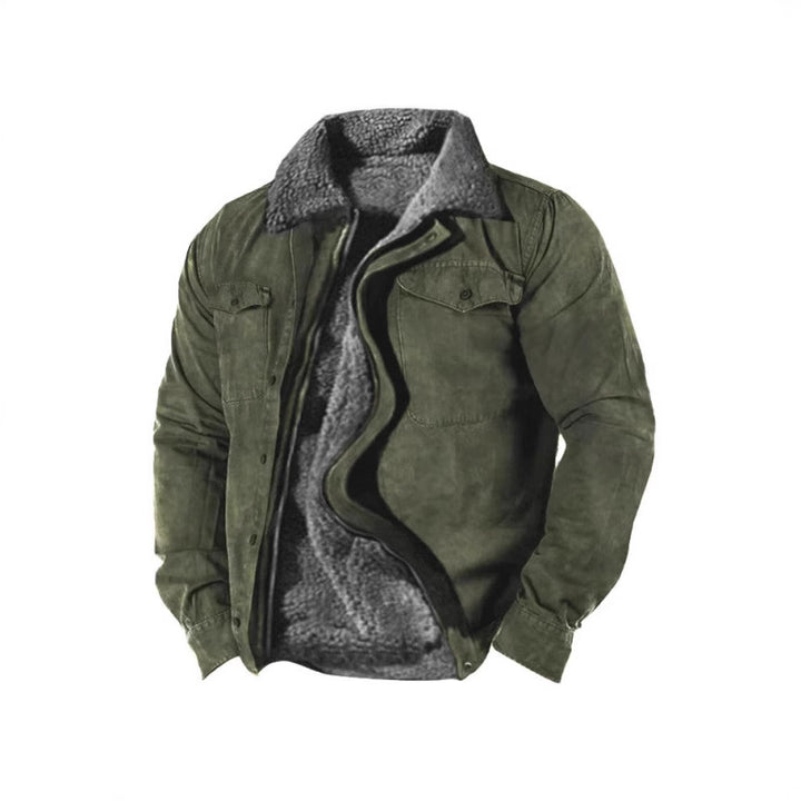 Herren Winterjacke mit warmem Kunstfellfutter und praktischem Knopfverschluss Aliams