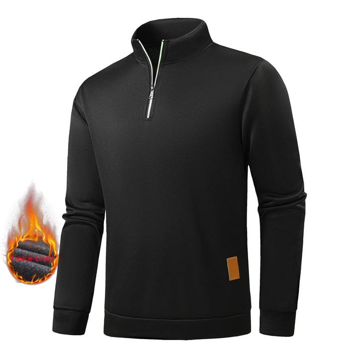 Herren Stehkragen Pullover mit Reißverschluss Aliams