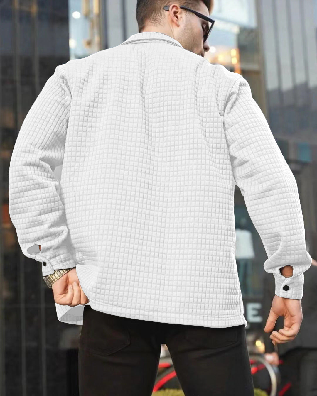 Herren strukturierte Overshirt Jacke Aliams