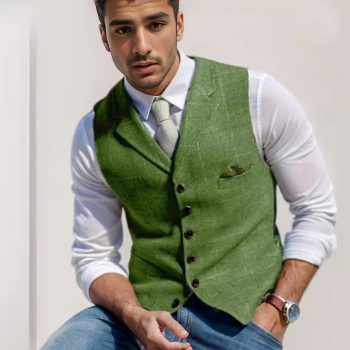 Herren stilvolle elegante Weste mit feinem Stoff Aliams