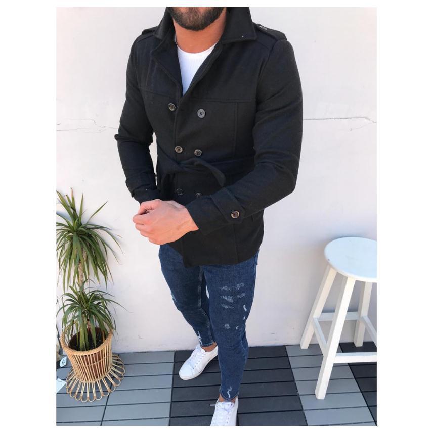 Herren Mantel mit doppelter Knopfreihe Aliams