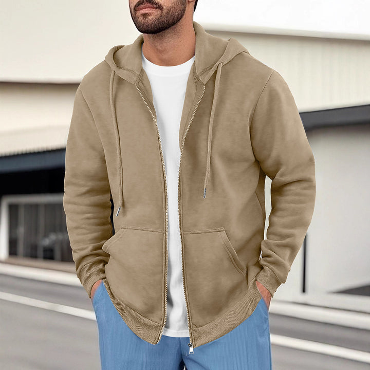 Herren Sportlicher Kapuzenpullover mit praktischen Taschen und innovativem Materialmix Aliams