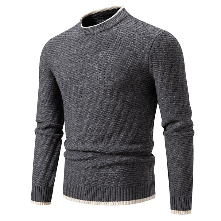 Herren strukturierter Pullover mit hochabschließendem Kragen Aliams