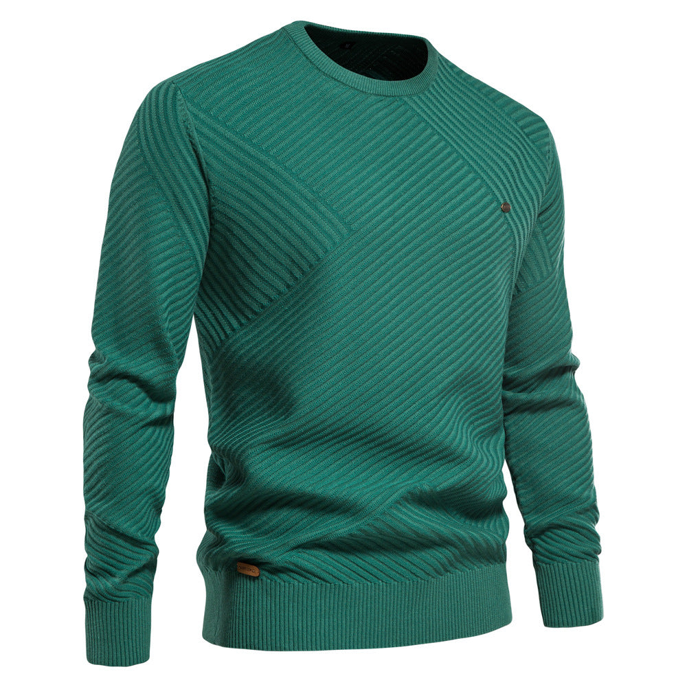 Herren Strickpullover mit modernem diagonalen Muster Aliams