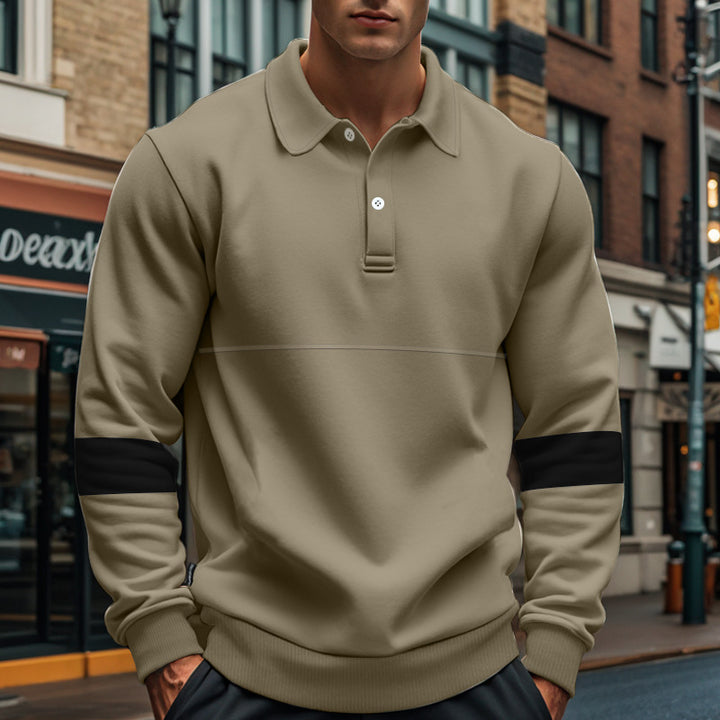 Herren sportlicher Pullover mit modischen Kontraststreifen Aliams