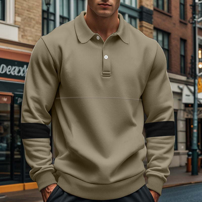 Herren sportlicher Pullover mit modischen Kontraststreifen Aliams
