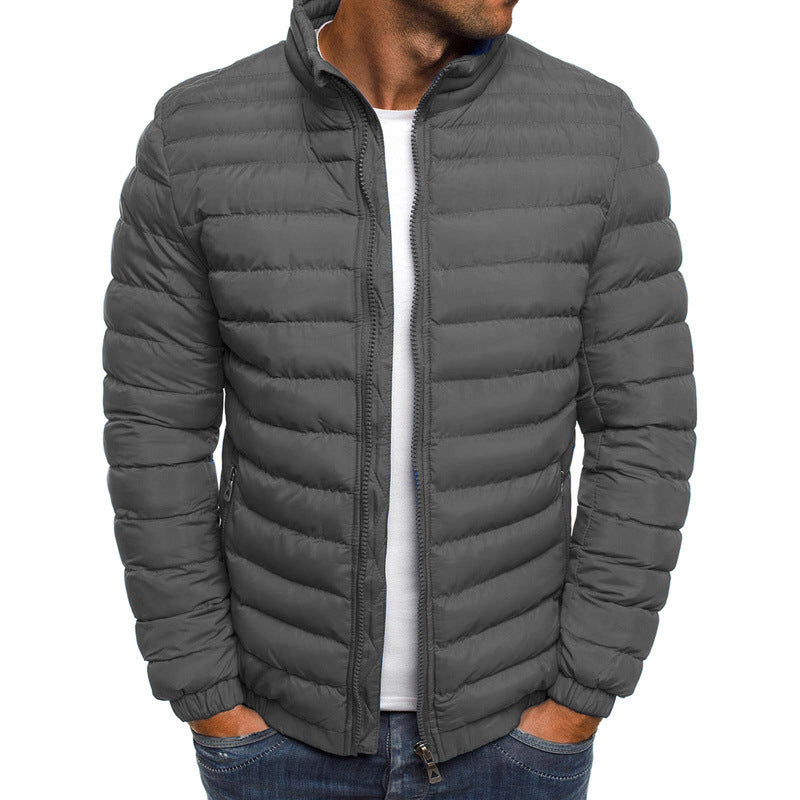 Herren leichte Steppjacke mit hohem Kragen und funktionalen Taschen Aliams
