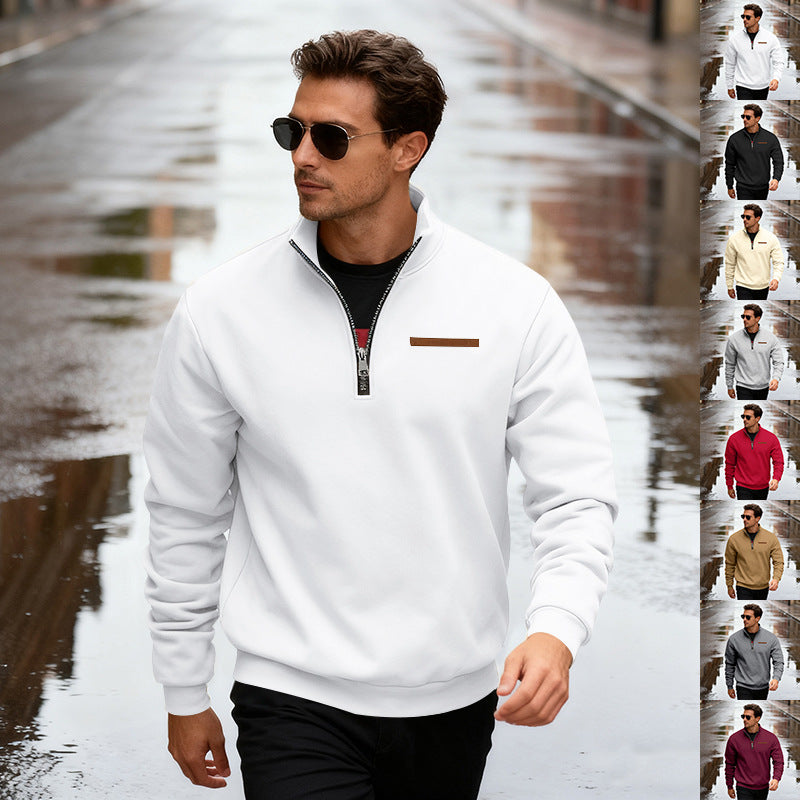 Herren Sportlicher Pullover mit halbhochgeschlossenem Reißverschluss Aliams