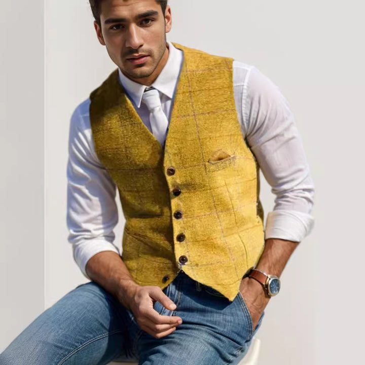 Herren stilvolle elegante Weste mit feinem Stoff Aliams