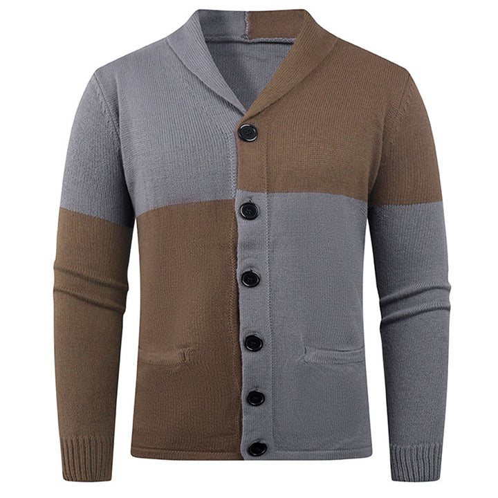 Herren Strickjacke mit modernem Zopfmuster und praktischen Taschen Aliams