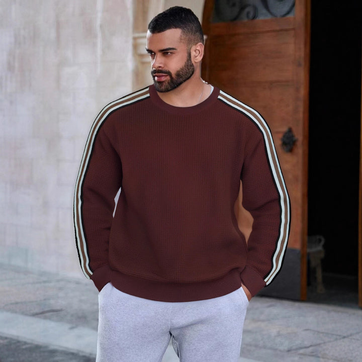 Herren Sportlicher Sweatshirt mit strukturierter Oberfläche und modernen Streifen Aliams