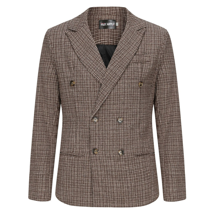 Herren zweireihiger Blazer aus hochwertigem Stoff mit modernen Details Aliams
