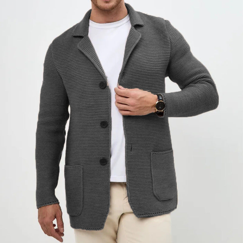 Herren Strickjacke mit warmem Schalkragen und praktischen Taschen Aliams