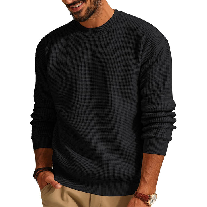 Herren Strukturierter Sweatshirt mit Rundhalsausschnitt Aliams