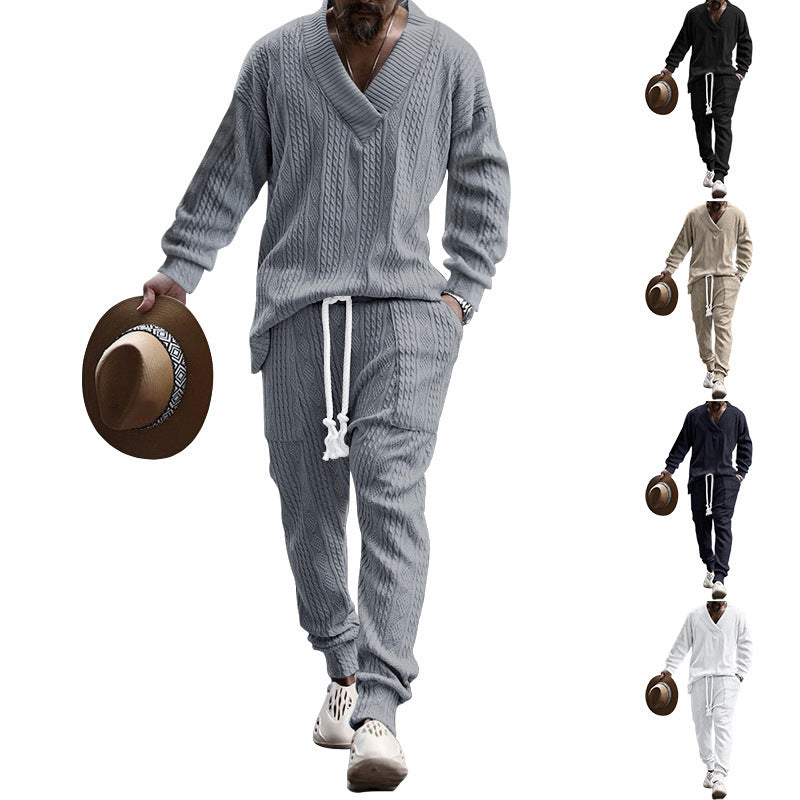 Herren Strickjacke und Hose Set Aliams