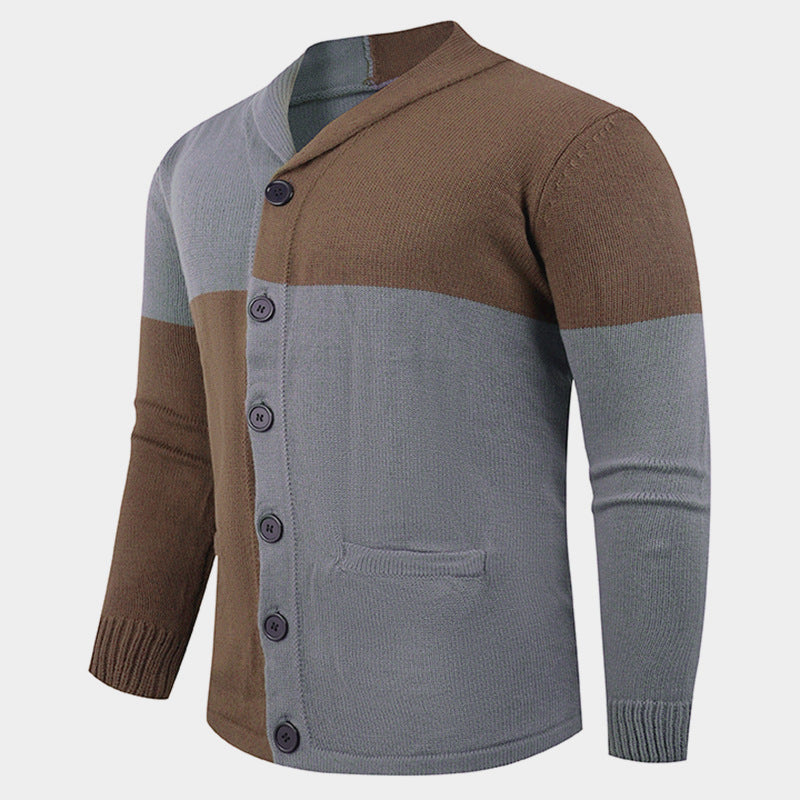Herren Strickjacke mit modernem Zopfmuster und praktischen Taschen Aliams