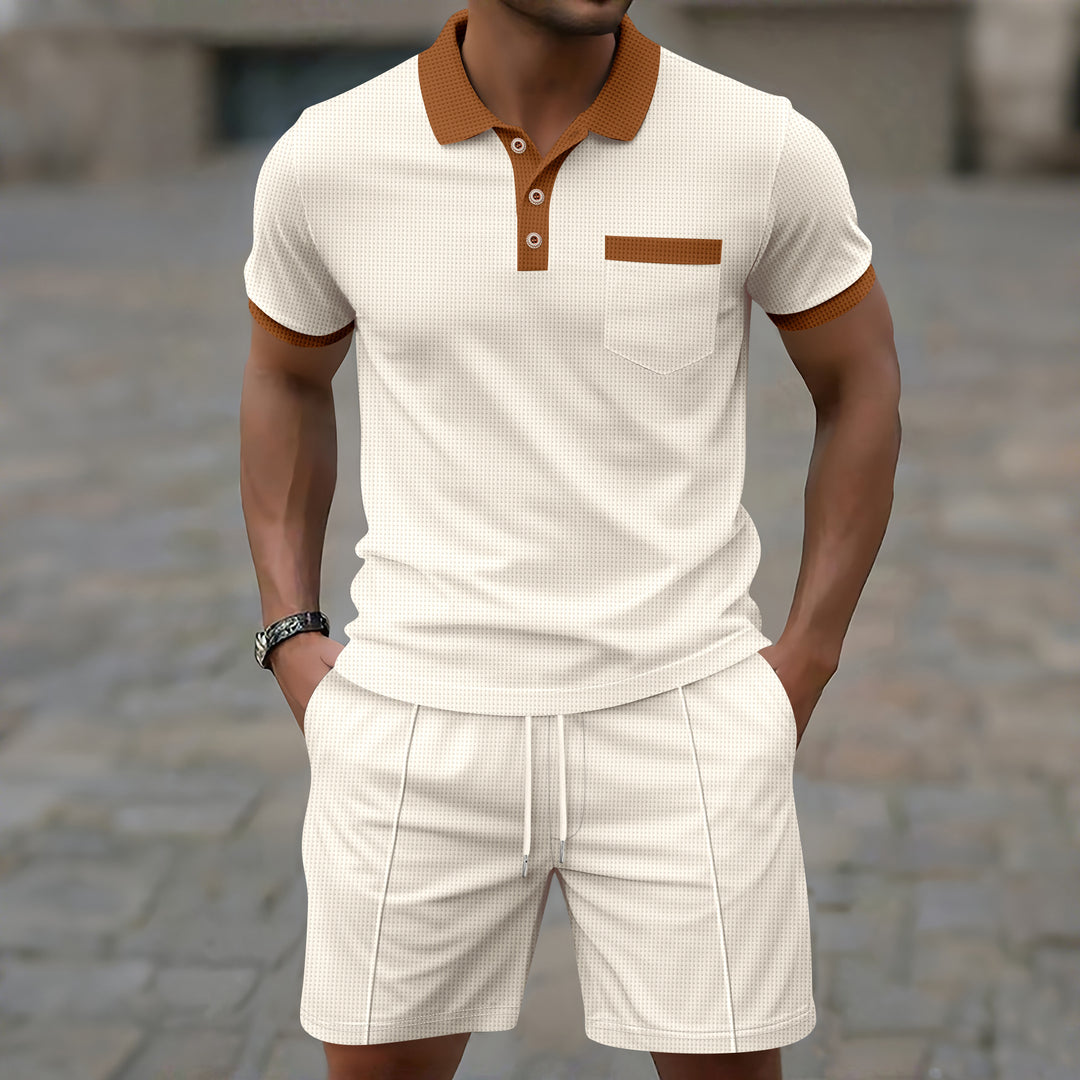 Herren Polo- und Shorts-Set mit sportlichem Design Aliams