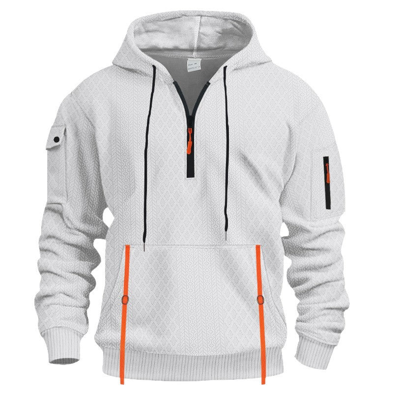 Herren sportlicher Kapuzenpullover mit Struktur und praktischen Taschen Aliams