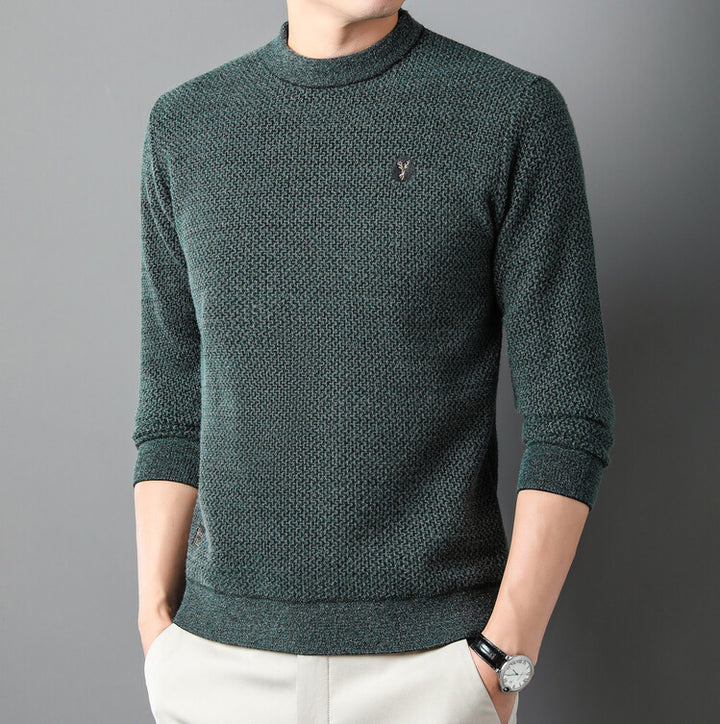 Herren Strukturierter Pullover mit Rundhalsausschnitt und hochwertiger Stricktextur Aliams