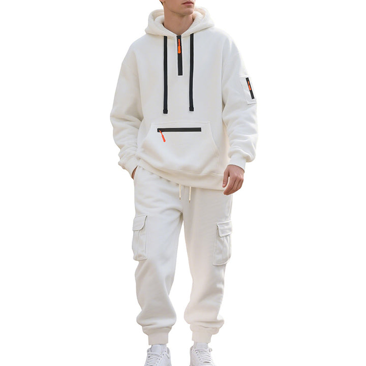 Herren Sportliches Cargo-Set mit Kapuzenpullover und praktischen Taschen Aliams