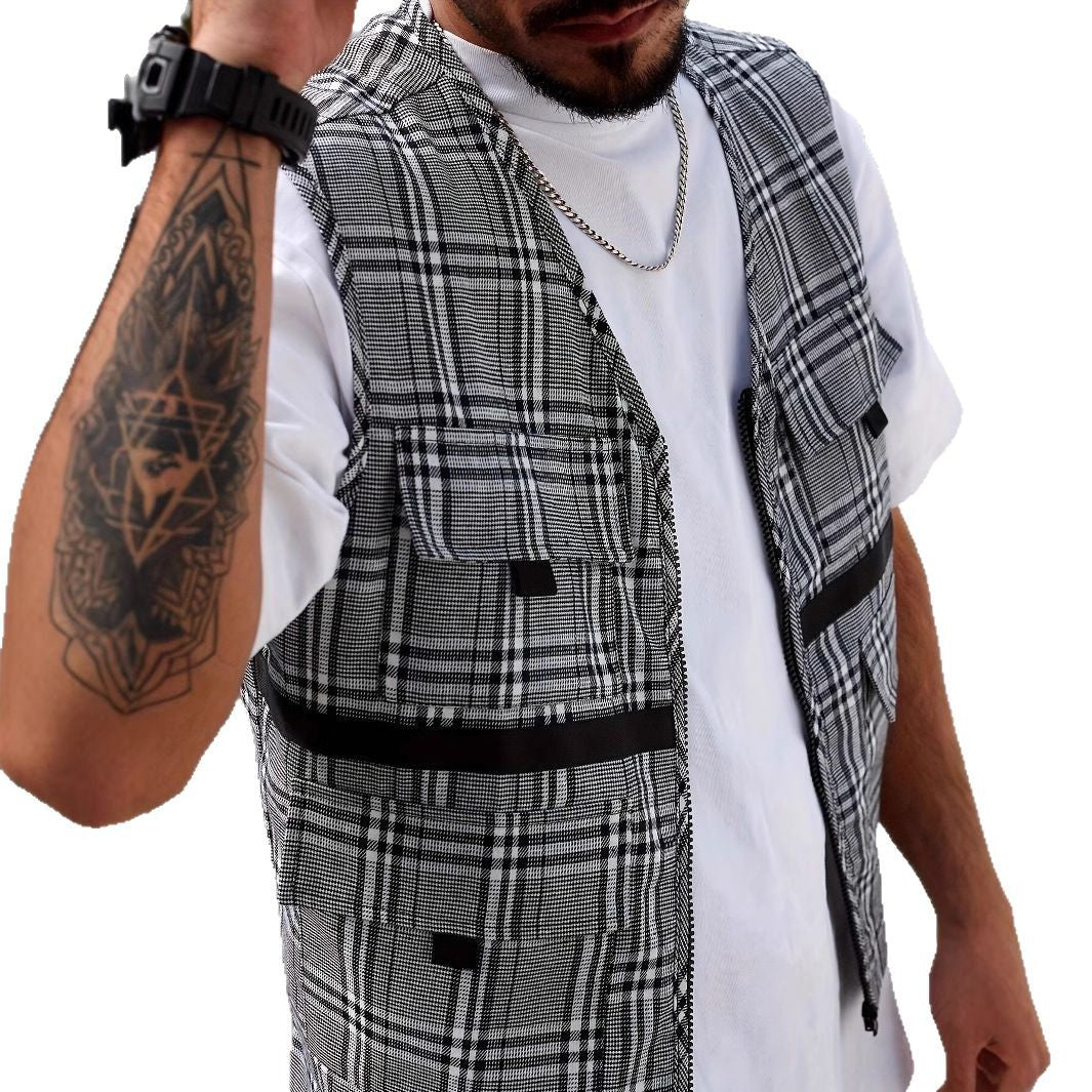 Herren stylischer Utility-Weste mit mehreren Taschen Aliams