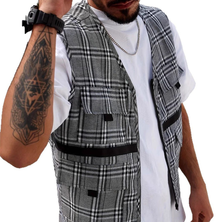 Herren stylischer Utility-Weste mit mehreren Taschen Aliams