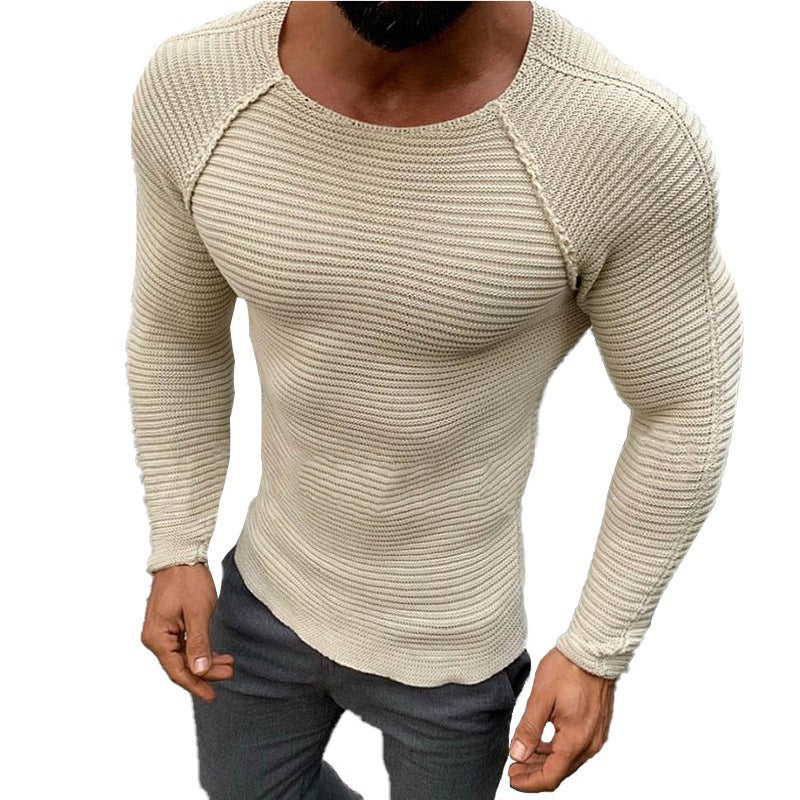 Herren stylisches gestreiftes Langarmshirt Aliams