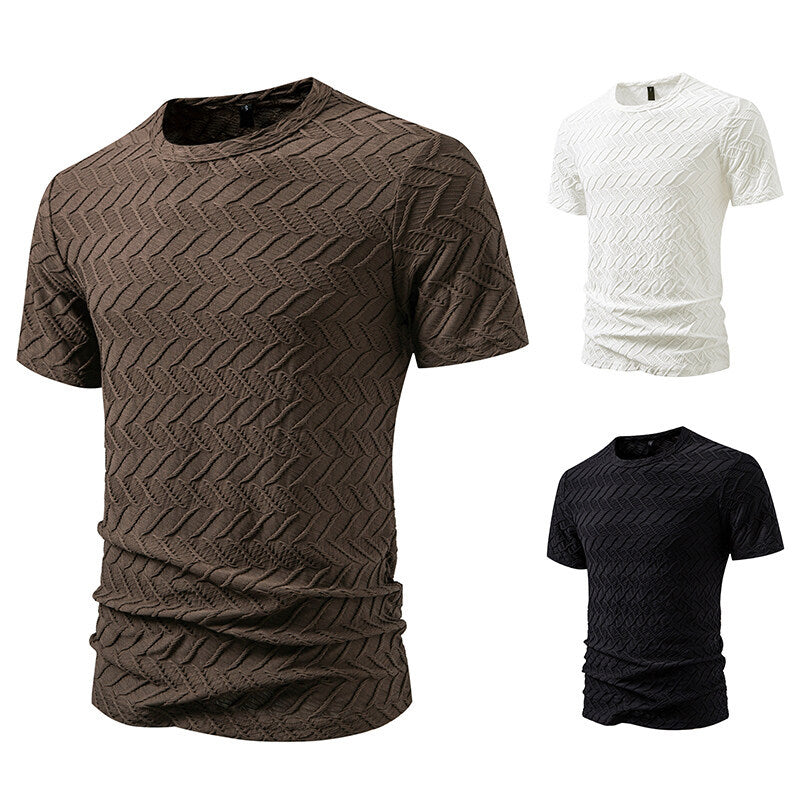 Herren Strukturiertes Kurzarmshirt mit modernem Design Aliams