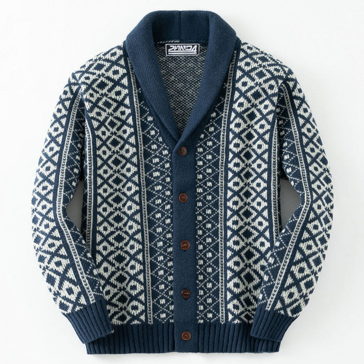 Herren Strickjacke mit traditionellem nordischem Muster Aliams
