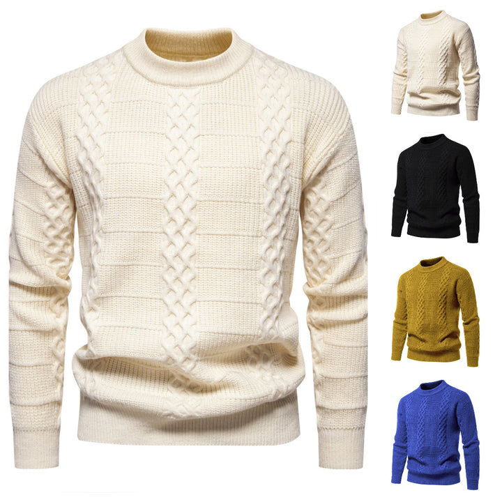 Herren Strukturierter Strickpullover mit hohem Kragen Aliams