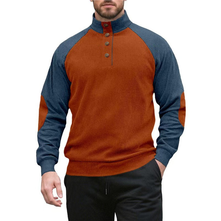 Herren sportlicher Stehkragenpullover mit strukturiertem Fleece-Aussehen Aliams