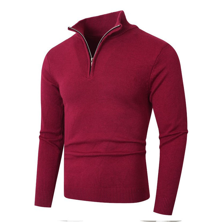 Herren Strickpullover mit hohem Kragen und trendigem Reißverschluss Aliams