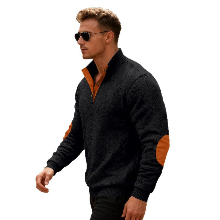 Herren Strickpullover mit modernem Kragen und eleganten Kontrastdetails Aliams