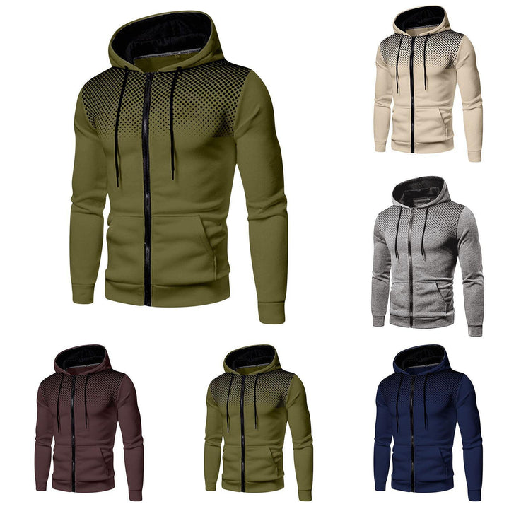 Herren sportlicher Kapuzenpullover mit innovativer Struktur und praktischen Reißverschlusstaschen Aliams