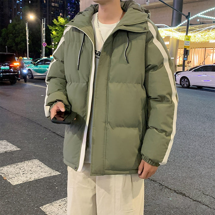 Herren funktionale Winterjacke mit Kapuze und gestepptem Futter Aliams