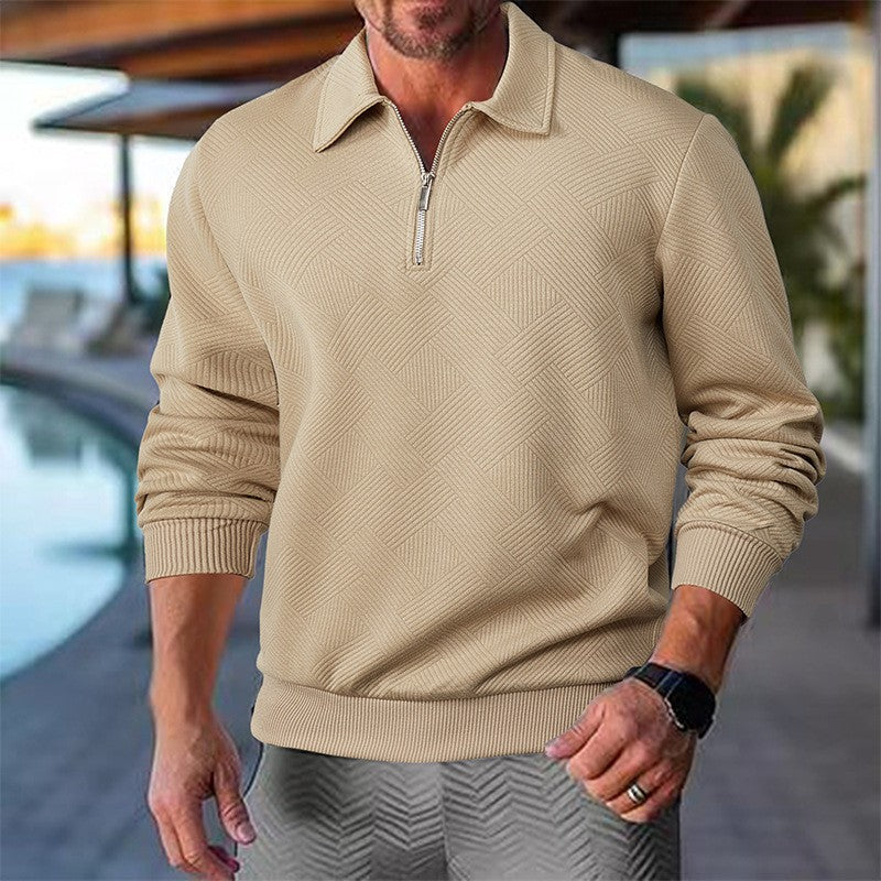 Herren Stepppullover mit halbem Reißverschluss und strukturiertem Design Aliams