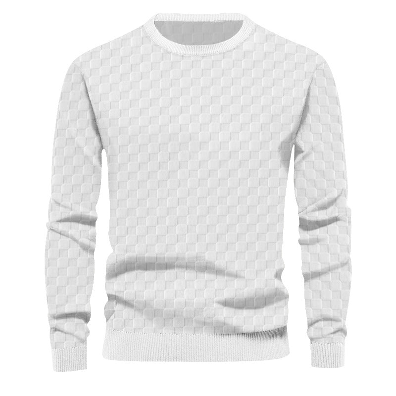 Herren strukturierter Strickpullover mit Rundhalsausschnitt und elastischem Bund Aliams