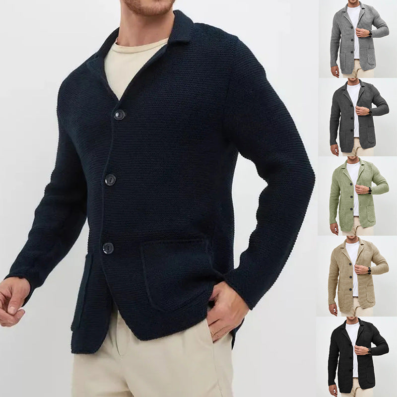 Herren Strickjacke mit warmem Schalkragen und praktischen Taschen Aliams