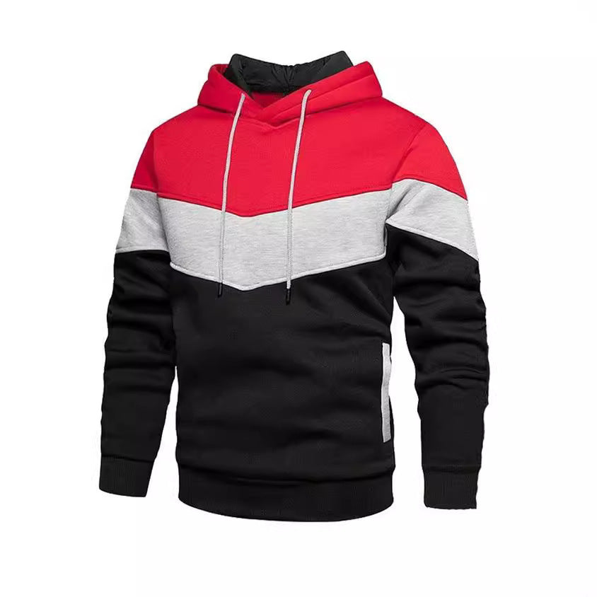 Herren sportlicher Kapuzenpullover mit stylischem Farbmix und praktischen Taschen Aliams